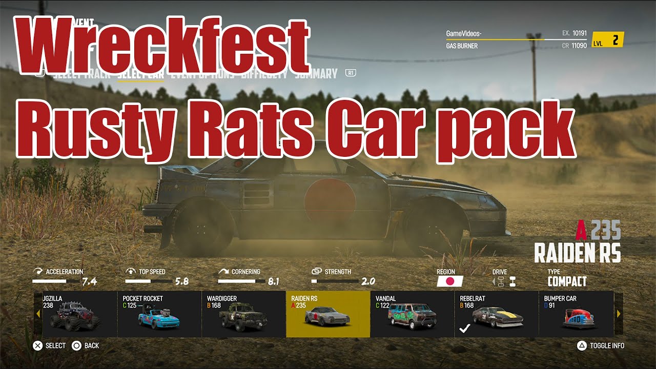 Player thumbnail Rusty Rats Car Pack (DLC)